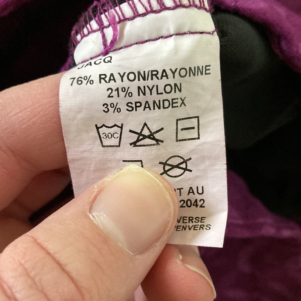 Purple Patterned Leggings, Small, Euc. - image 4